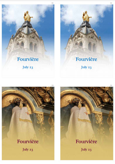 Fourviere prayer cards front