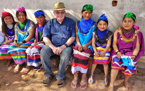 0921 Hoppy 1 Guarani children with Juan at the August 15th celebration in Yukumbia